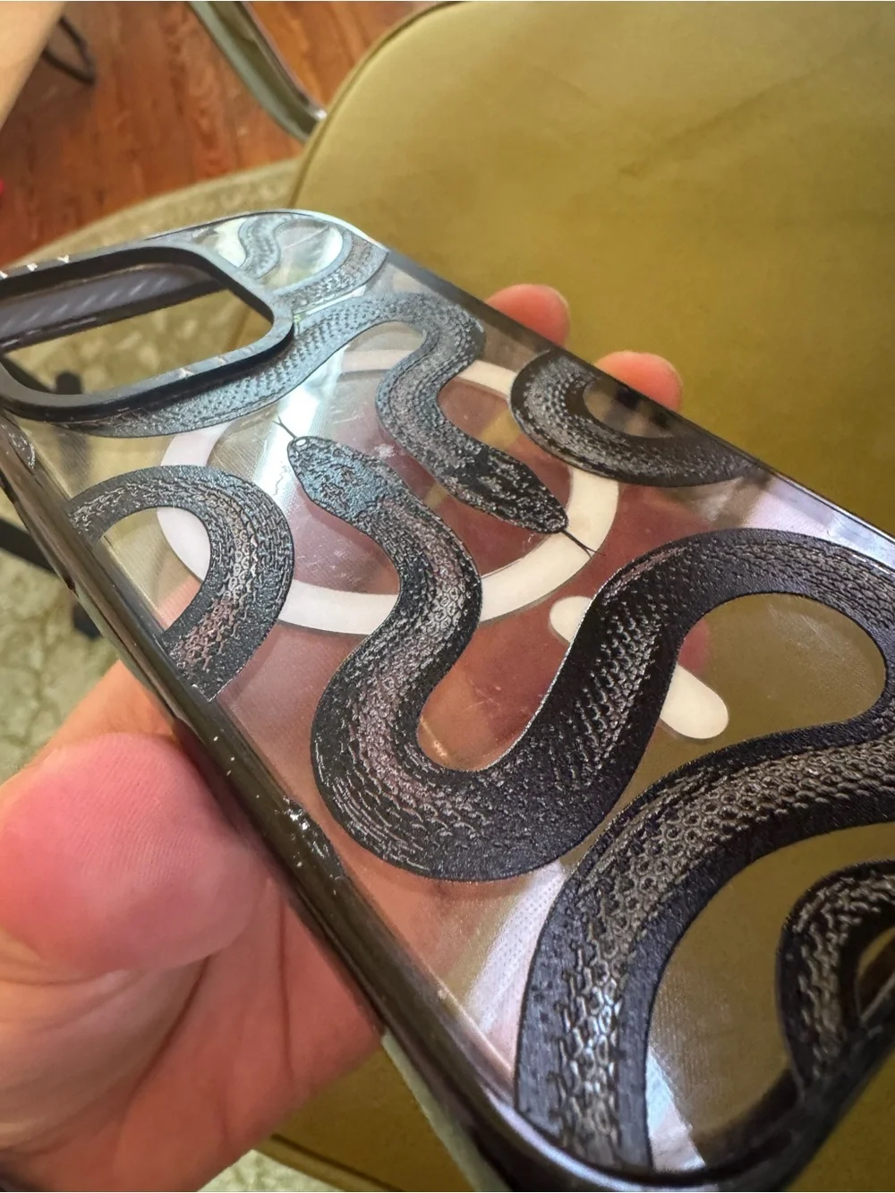 Casetify Black Snake Clear Phone Case with Double Serpent Design